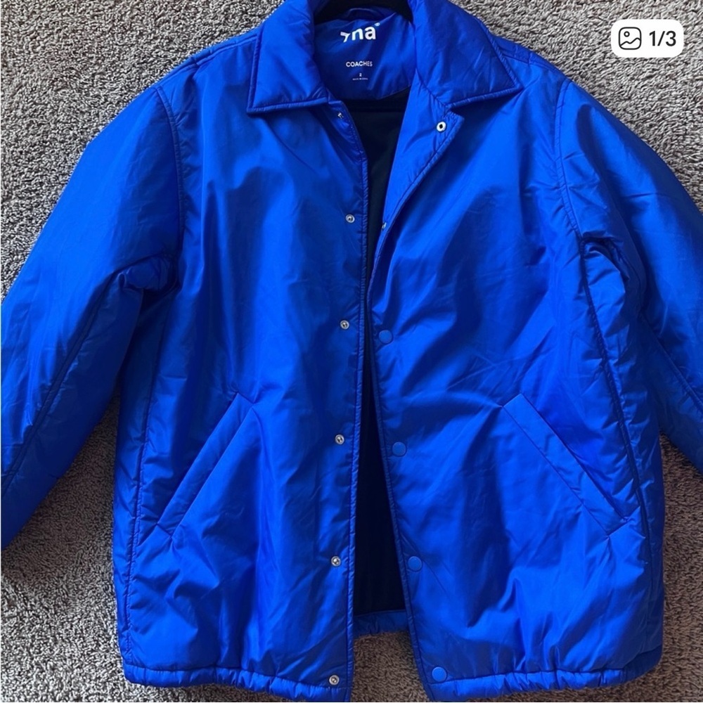 Aritzia TNA Coaches Blue Bomber Jacket - Picture 4 of 4
